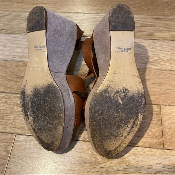 J. Crew Marguerite Strap leather Platform Wedge Sandals In Brown size 9 - Picture 11 of 13